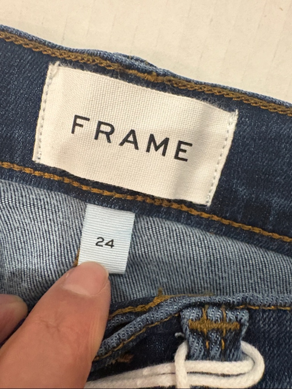 NWT Frame Denim Dark Indigo High-Rise Flare Jeans Size 24 - Picture 9 of 16